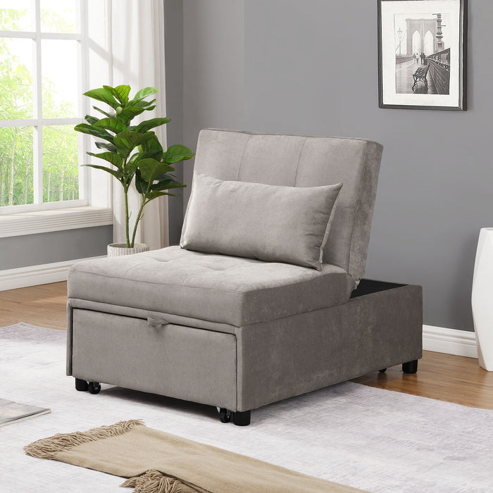 Folding Ottoman Sofa Bed - Gray