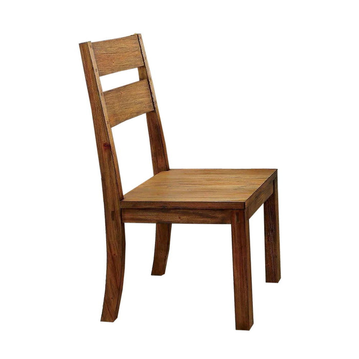 (Set of 2) Wooden Side Chairs In Dark Oak Finish