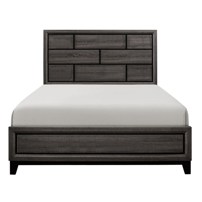 Modern Style Clean Line Design Gray Finish 1 Piece California King Size Bed Contemporary Bedroom Furniture