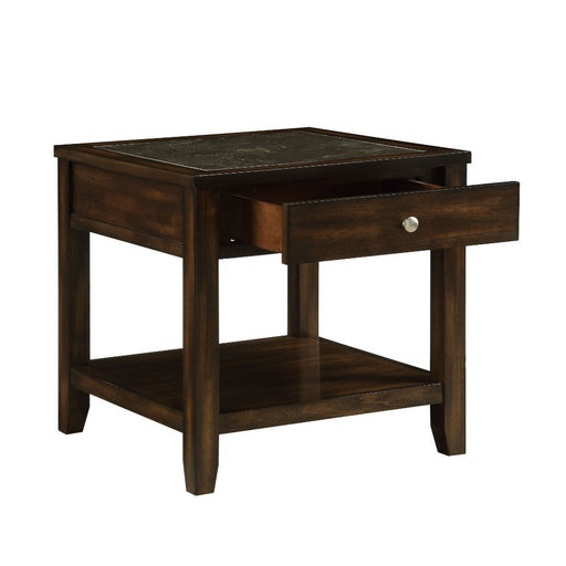 Cilnia - End Table - Marble & Walnut Unique Piece Furniture