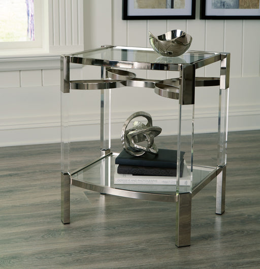 Chaseton - Clear / Silver Finish - Accent Table Unique Piece Furniture