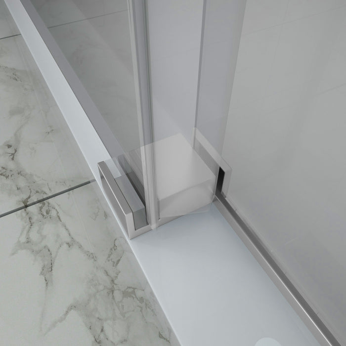 Shower Door 48" X 76" H Single Sliding Bypass Shower Enclosure, Chrome