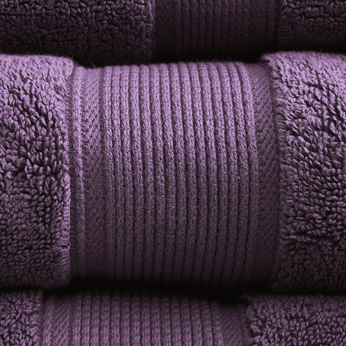 100% Cotton 8 Piece Antimicrobial Towel Set - Purple
