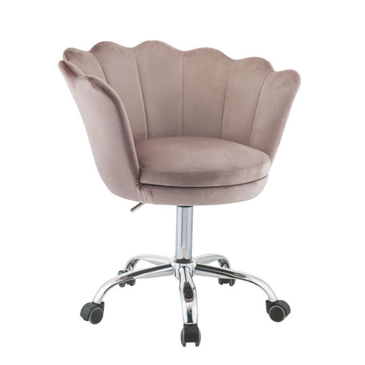 Micco - Office Chair - Rose Quartz Velvet & Chrome Unique Piece Furniture
