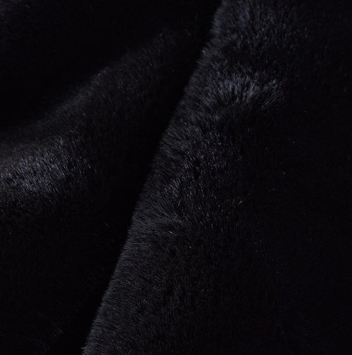 Cassilda Luxury Chinchilla Faux Fur Throw Blanket (50" X 60") - Black