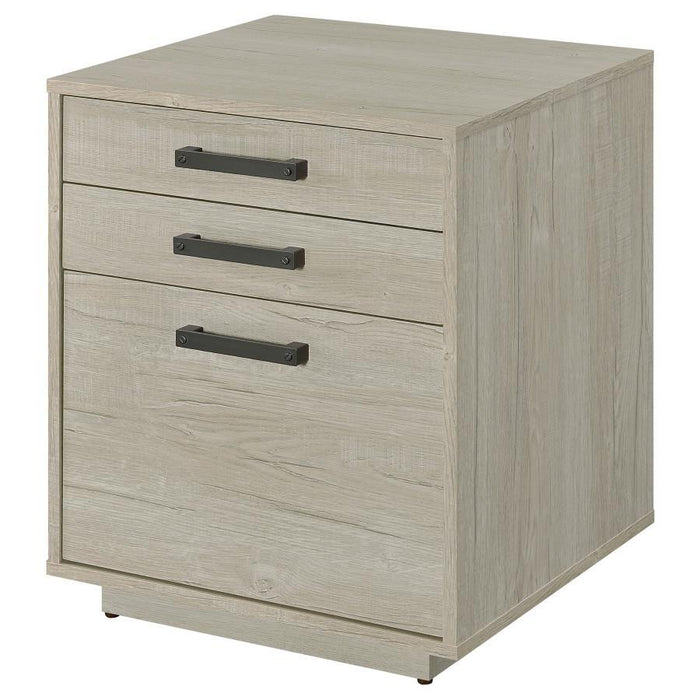 Loomis - 3-Drawer Square File Cabinet - Whitewashed Gray Unique Piece Furniture