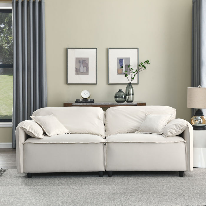 Luxury Modern Style Living Room Upholstery Sofa (Set of 2) - Beige