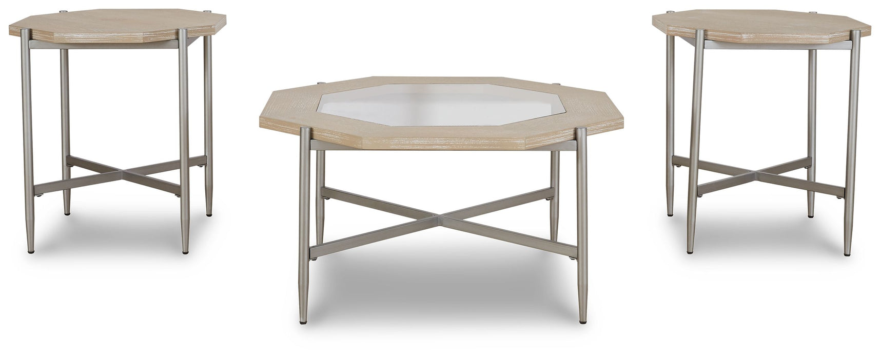 Varlowe - Bisque - Occasional Table Set (Set of 3) Unique Piece Furniture