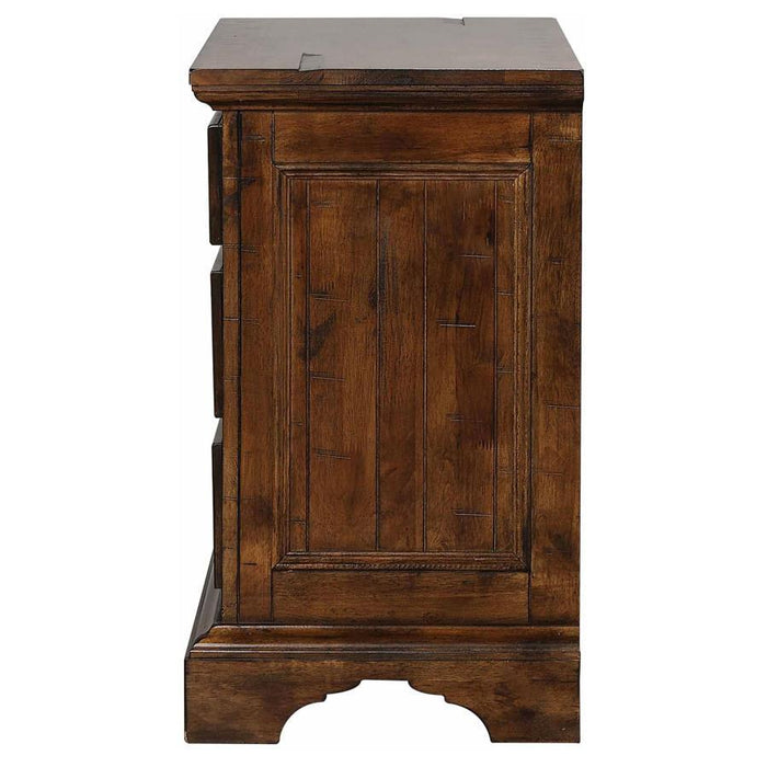 Elk Grove - 3-Drawer Nightstand - Vintage Bourbon Unique Piece Furniture