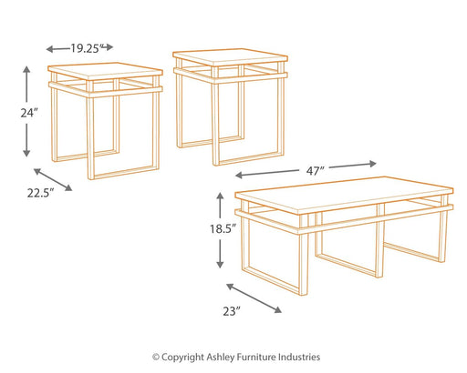 Laney - Black - Occasional Table Set (Set of 3) Unique Piece Furniture
