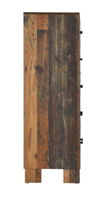 Sidney - 5-Drawer Chest Rustic Pine Unique Piece Furniture