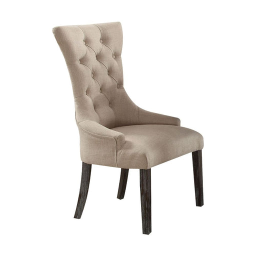 Gerardo - Dining Chair (Set of 2) - Beige Linen & Weathered Espresso Unique Piece Furniture