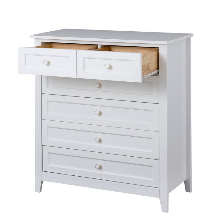 Drawer Dresser Cabinet Bar Cabinet, Storge Cabinet, Lockers, Retro Round Handle, Can Be Placed In The Living Room, Bedroom, Dining Room - Antique White