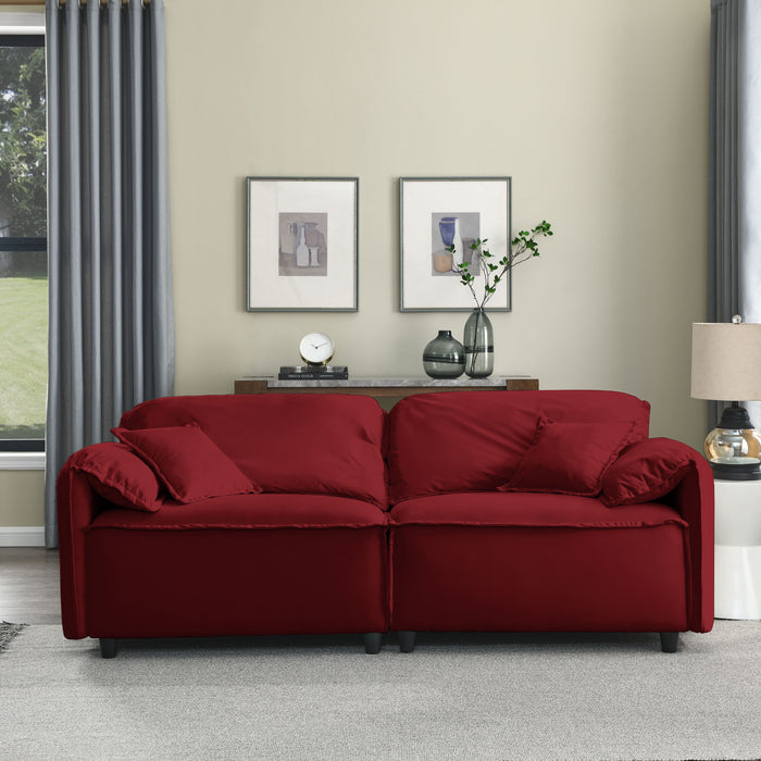 Luxury Modern Style Living Room Upholstery Sofa - Red