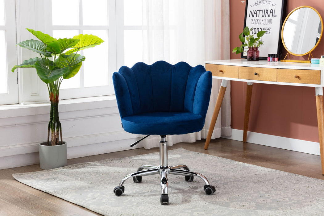 Coolmore Swivel Shell Chair For / Bed Room, Modern Leisure Office Chair Blue