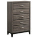 Watson - 5-Drawer Chest - Gray Oak And Black Unique Piece Furniture