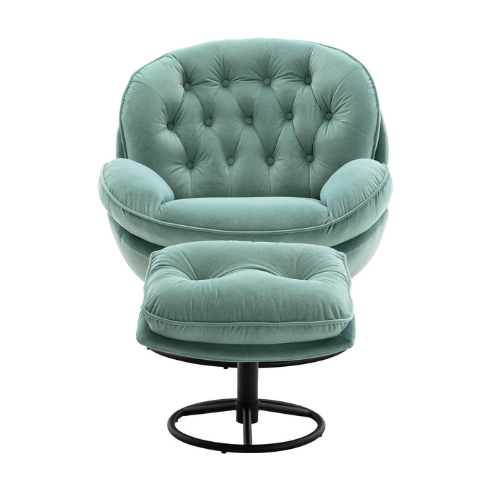 Accent Chair TV Chair Living Room Chair With Ottoman - Teal