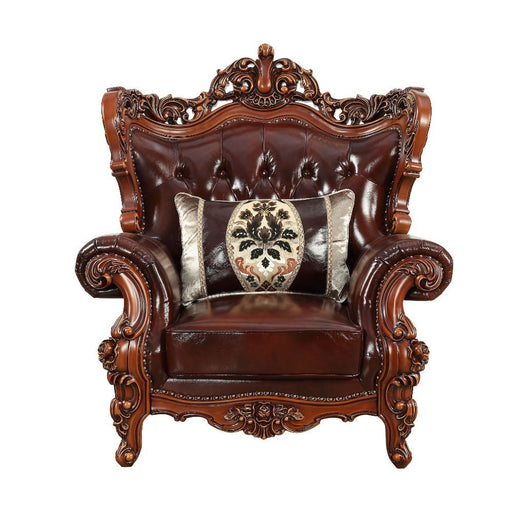 Eustoma - Chair - Cherry Top Grain Leather Match & Walnut Unique Piece Furniture