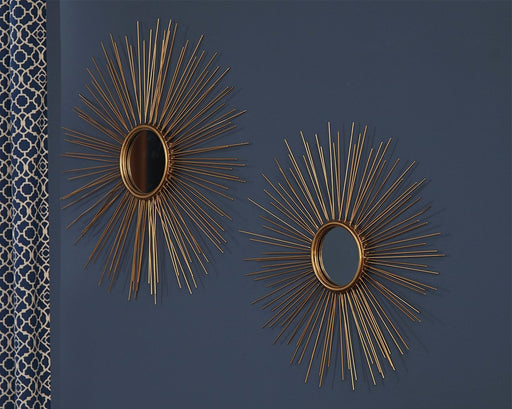 Doniel - Antique Gold Finish - Accent Mirror Set (Set of 2) Unique Piece Furniture