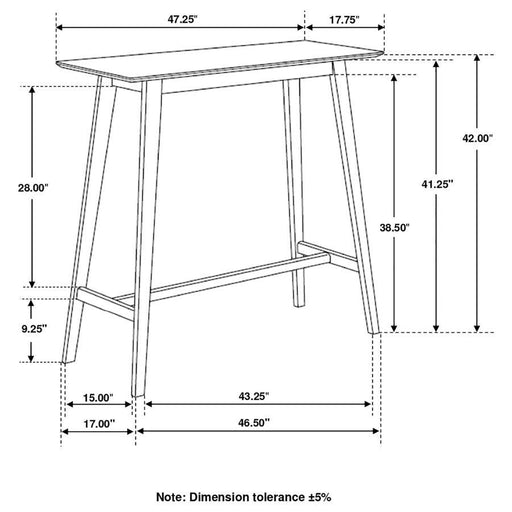 Finnick - Rectangular Bar Table - Walnut Unique Piece Furniture