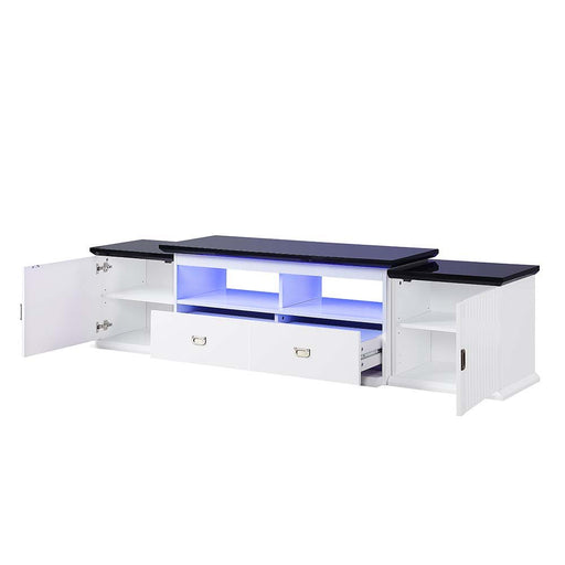 Barend - TV Stand - White & Black High Gloss Finish Unique Piece Furniture