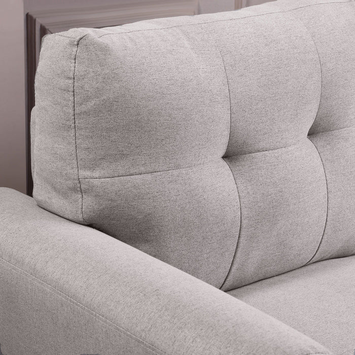 57.5" Modern Living Room Loveseat Linen Upholstered Couch Furniture For Home Or Office, Light Gray, (2-Seat)