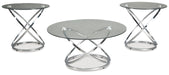 Hollynyx - Chrome Finish - Occasional Table Set (Set of 3) Unique Piece Furniture