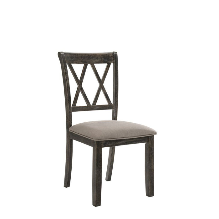 Claudia II - Side Chair (Set of 2) - Fabric & Weathered Gray Unique Piece Furniture