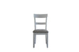 House - Marchese Side Chair (Set of 2) - Two Tone Gray Fabric & Pearl Gray Finish Unique Piece Furniture