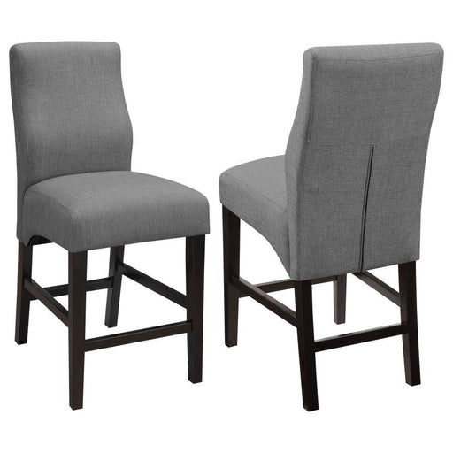 Mulberry - Upholstered Counter Height Stools - Gray And (Set of 2) - Cappuccino Unique Piece Furniture