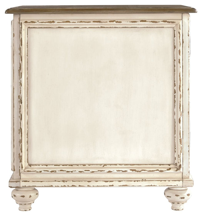 Realyn - White / Brown - Chair Side End Table - Insert Mirror Unique Piece Furniture