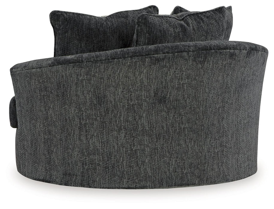 Biddeford - Oversized Swivel Accent Chair - Shadow