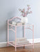 Massi - 1-Shelf Nightstand With Glass Top - Powder Pink Unique Piece Furniture