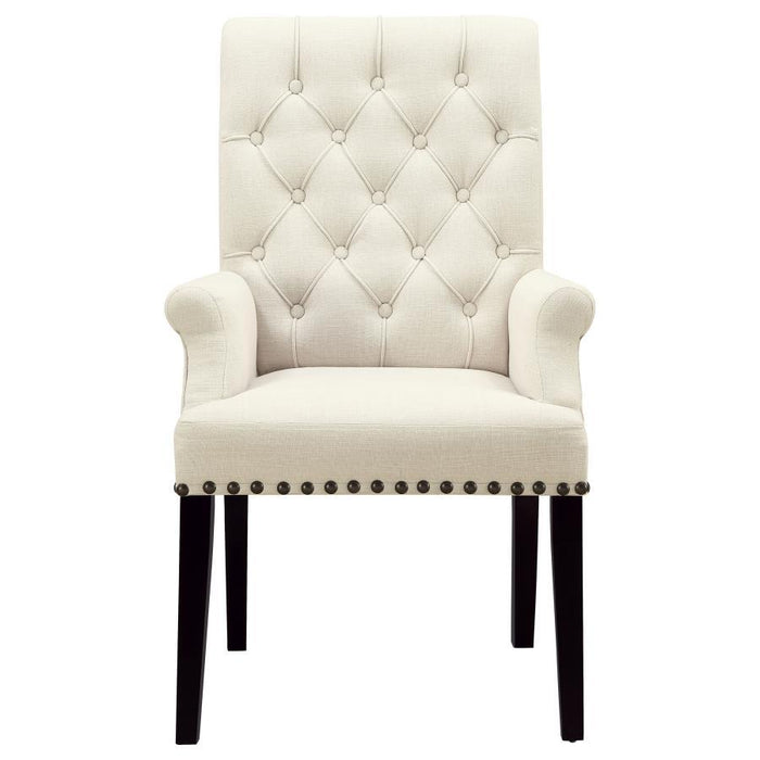 Alana - Tufted Back Upholstered Arm Chair - Beige Unique Piece Furniture