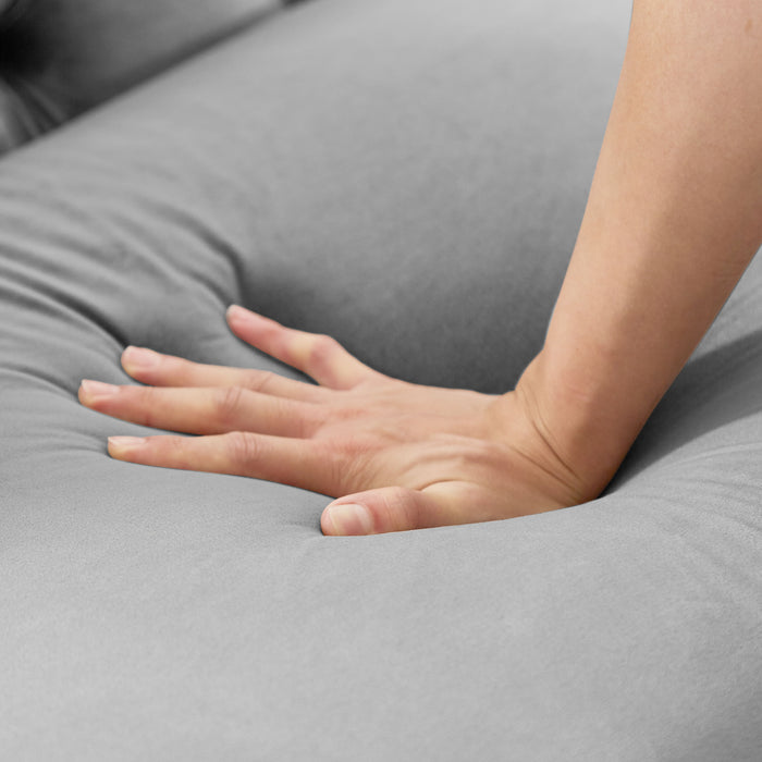 Two-Seater Gray Velvet Sofa