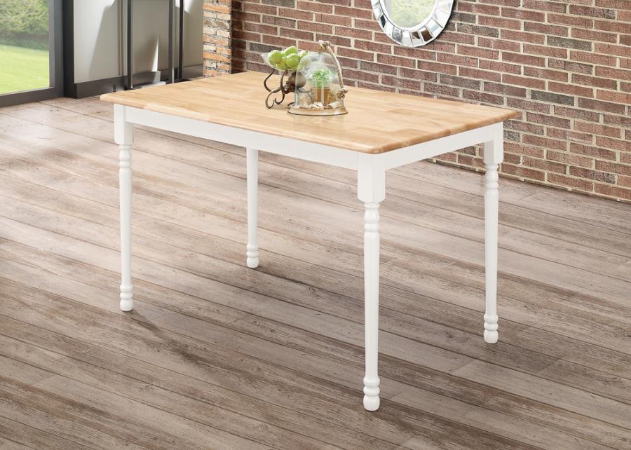 Taffee - Rectangle Dining Table - Natural Brown And White Unique Piece Furniture