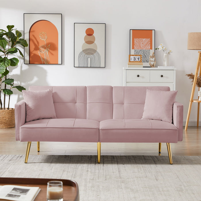 Pink Velvet Sofa Bed