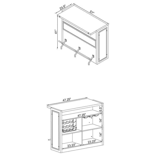 Joe - 5-Shelf Bar Unit - Aged Oak Unique Piece Furniture