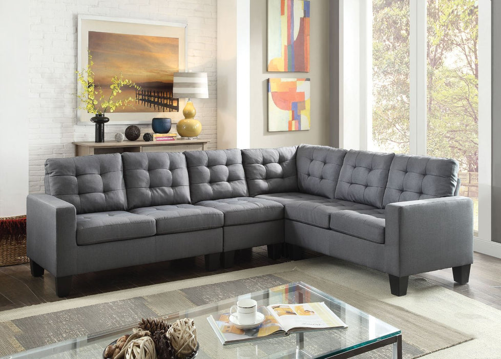 Earsom - Sectional Sofa - Gray Linen Unique Piece Furniture