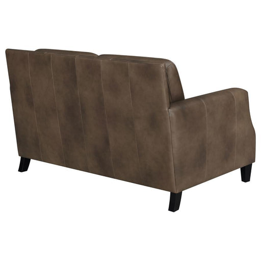 Leaton - Upholstered Recessed Arms Loveseat - Brown Sugar Unique Piece Furniture