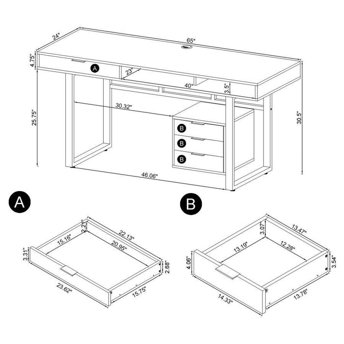 Whitman - 4-Drawer Writing Desk Unique Piece Furniture