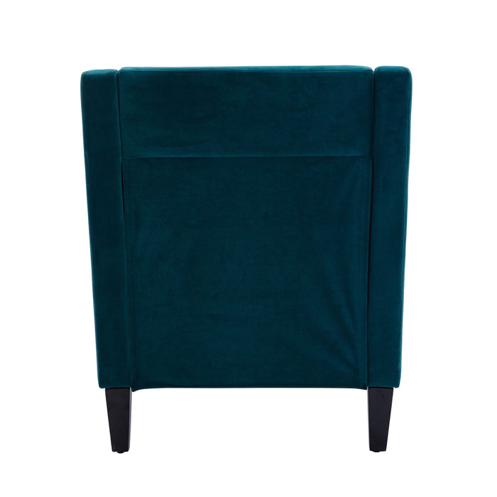 Coolmore Accent ArmChair With Nailheads And Solid Wood Legs - Green