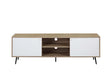 Wafiya - TV Stand - Rustic Oak, White & Black Finish Unique Piece Furniture