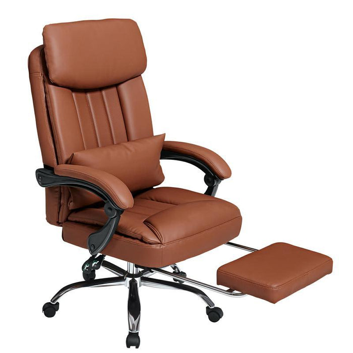 Exectuive Chair High Back Adjustable Managerial Home Desk Chair - Brown PU