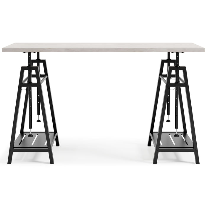 Bayflynn - White / Black - Adjustable Height Desk Unique Piece Furniture