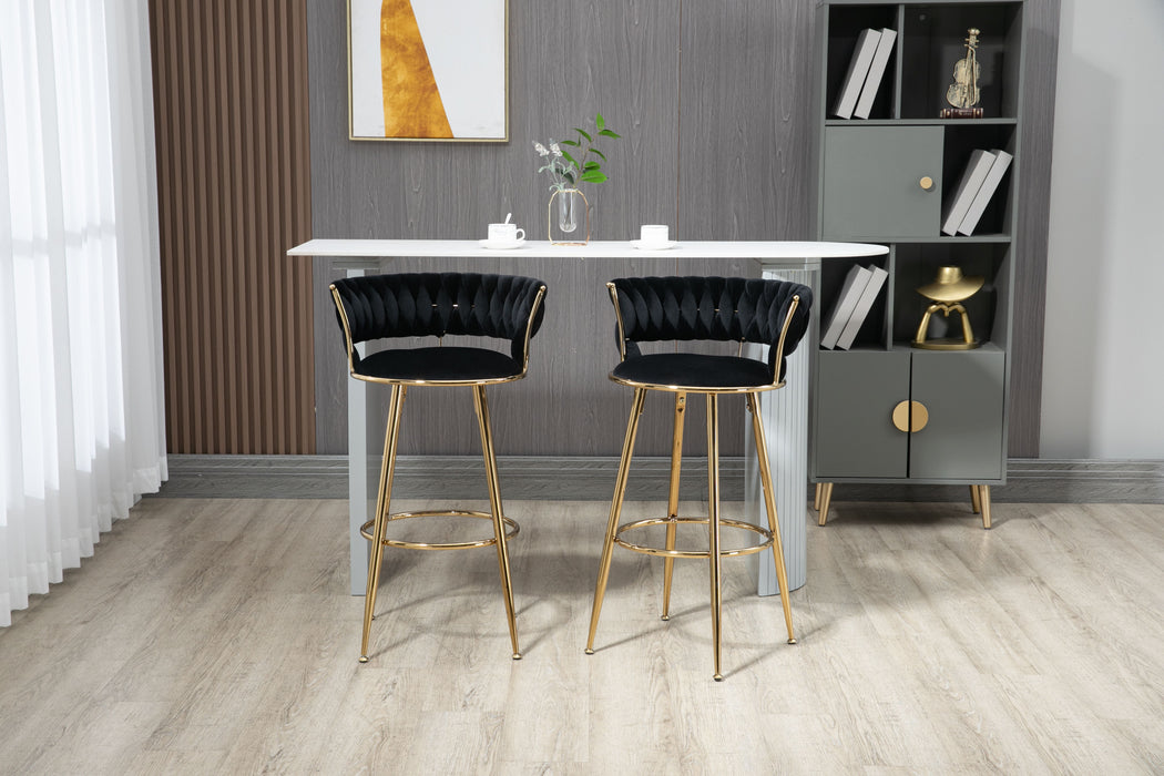 Coolmore Bar Stools With Back And Footrest Counter Height Bar Chairs - Black