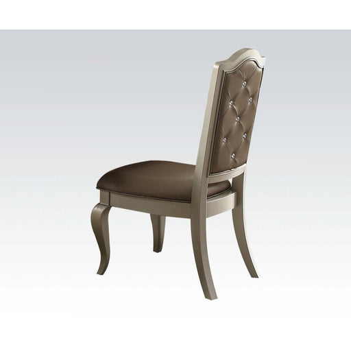 Francesca - Side Chair (Set of 2) - Silver PU & Champagne Unique Piece Furniture