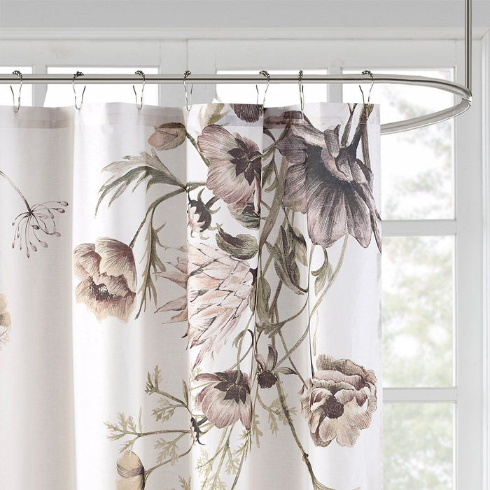 Printed Cotton Shower Curtain - Blush