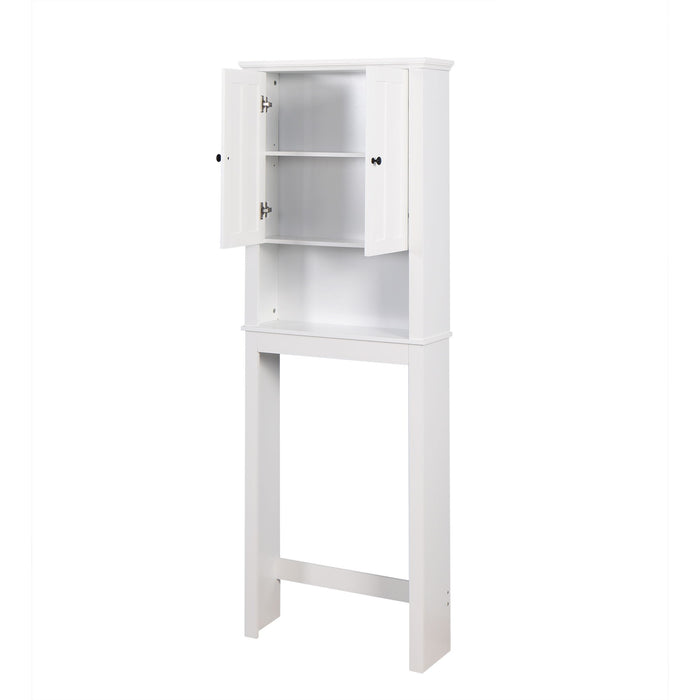 Bathroom Wooden Storage Cabinet Over-The-Toilet Space Saver With Adjustable Shelf 23.62" x 7.72" x 67.32"