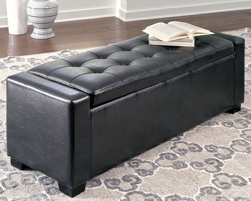 Benches - Black - Upholstered Storage Bench - Faux Leather Unique Piece Furniture